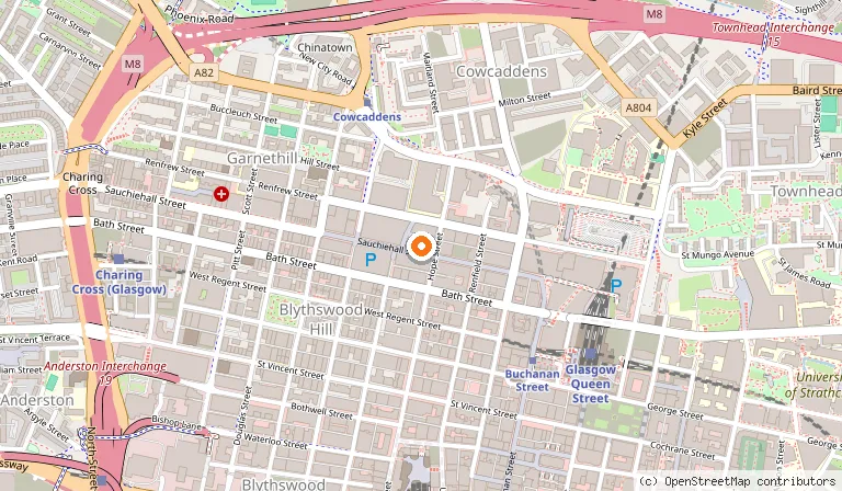 Map showing the location of Forbidden Planet in Glasgow