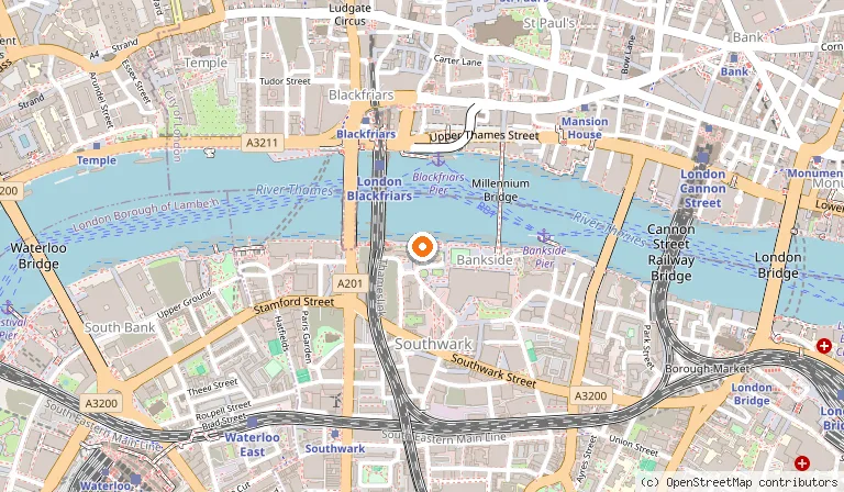 Map showing the location of Founder's Arms in London