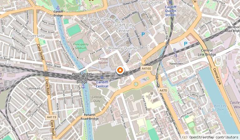 Map showing the location of Four Points Flex by Sheraton Cardiff in Cardiff