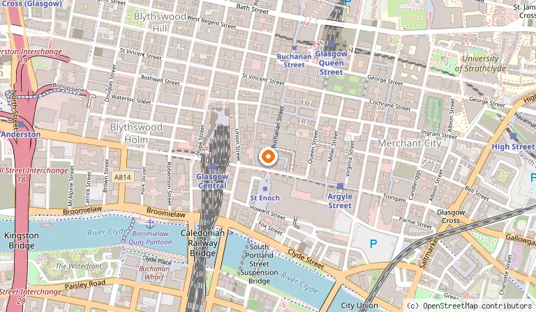 Map showing the location of Frasers in Glasgow