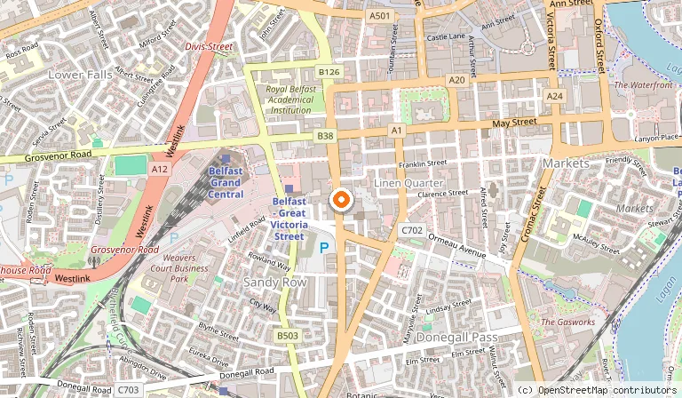 Map showing the location of Fratelli in Belfast