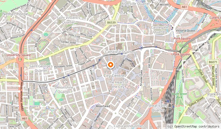 Map showing the location of Gameshow All-Stars in Sheffield