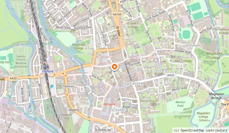 Map showing the location of George Oxford Hotel in Oxford