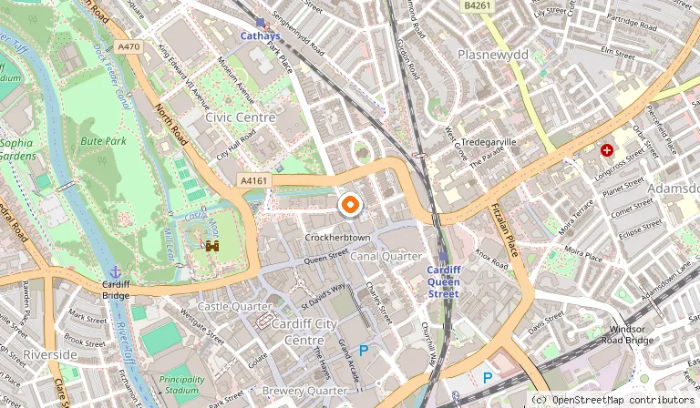 Map showing the location of Giovanni's in Cardiff