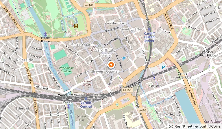 Map showing the location of Giovannis On The Hayes in Cardiff