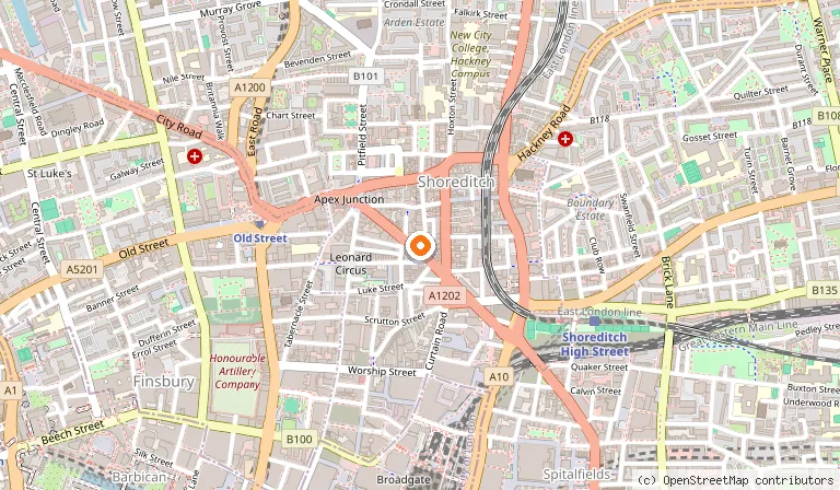 Map showing the location of Gloria in London