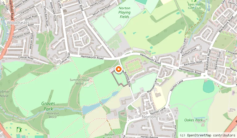 Map showing the location of Graves Park Animal Farm in Sheffield