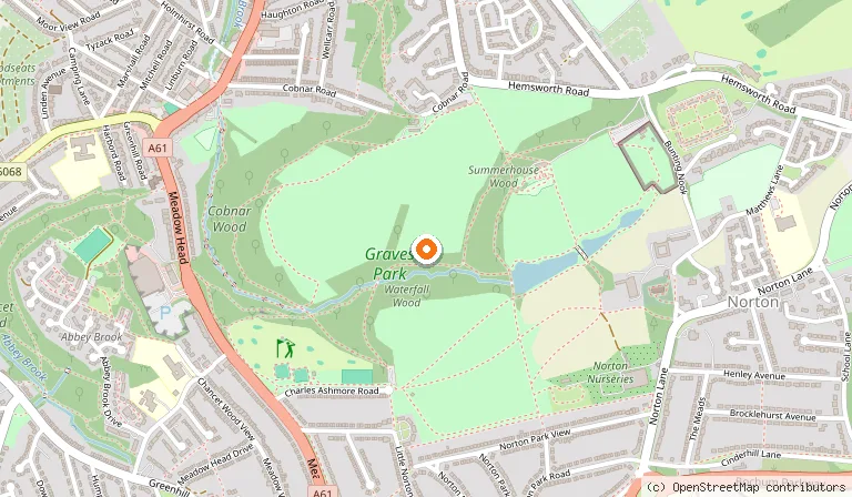 Map showing the location of Graves Park in Sheffield