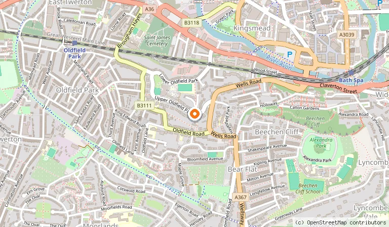 Map showing the location of Grays Boutique B&B in Bath