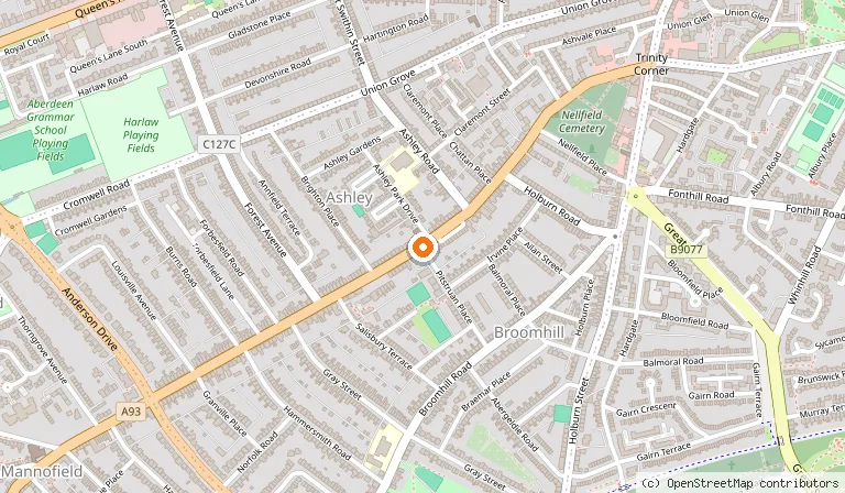 Map showing the location of Great Western Hotel Aberdeen in Aberdeen