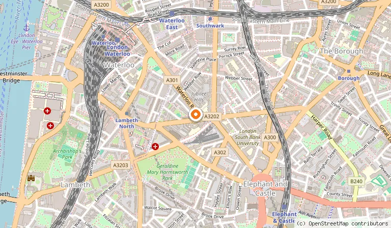 Map showing the location of H10 London Waterloo in London