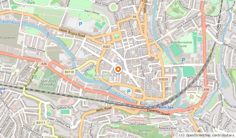 Map showing the location of Hampton by Hilton Bath City in Bath