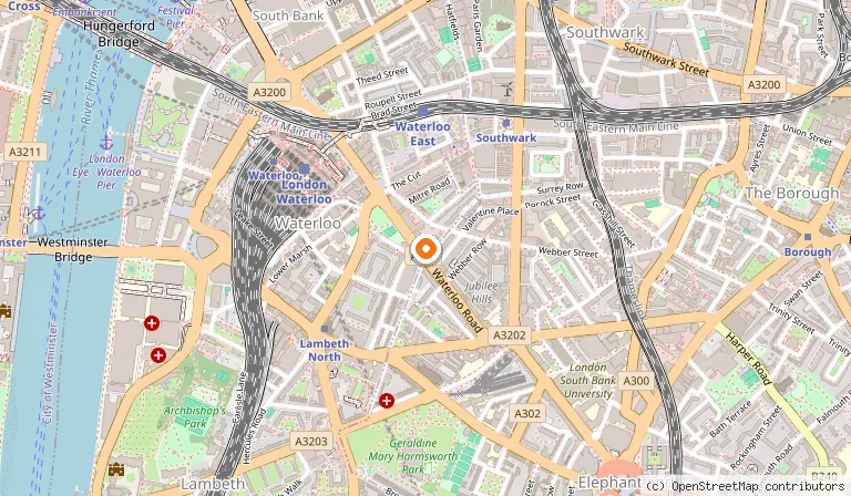 Map showing the location of Hampton by Hilton London Waterloo in London