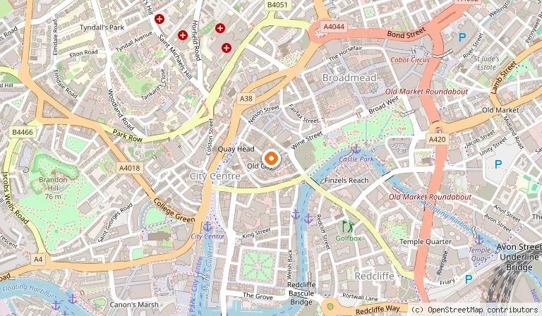 Map showing the location of Harbour Hotel Bristol in Bristol