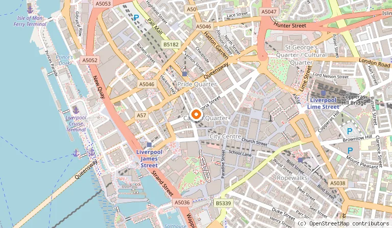 Map showing the location of Hard Days Night Hotel in Liverpool