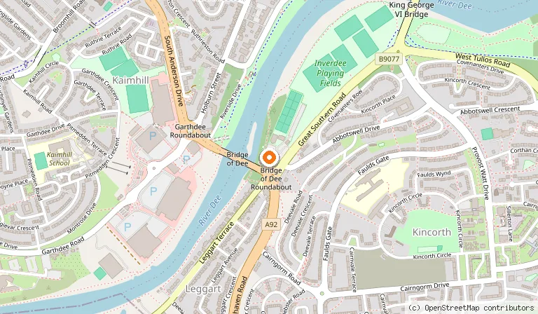 Map showing the location of Harvester Aberdeen in Aberdeen