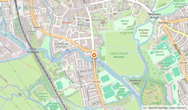 Map showing the location of Head of the River in Oxford