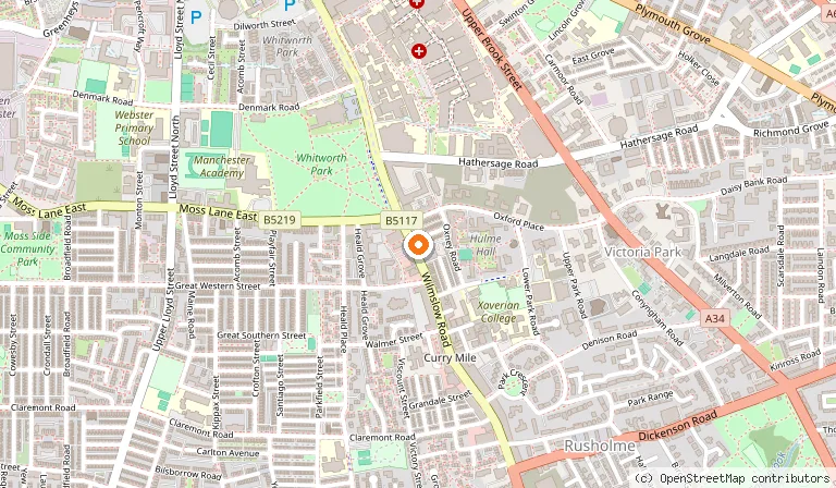 Map showing the location of Heavenly Desserts Manchester in Manchester