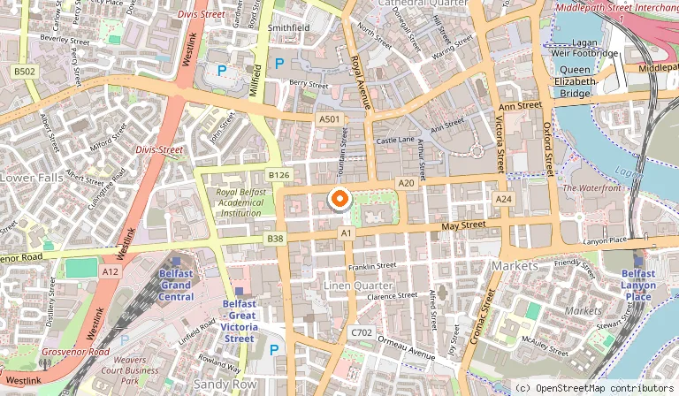 Map showing the location of HellCat Maggies in Belfast