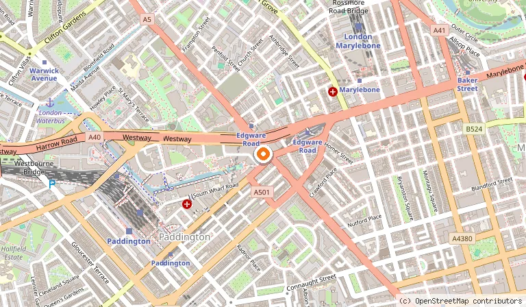 Map showing the location of Hilton London Metropole in London