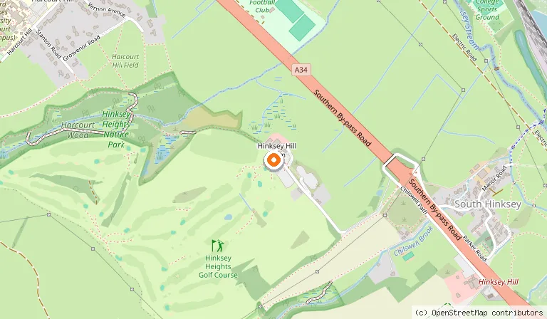 Map showing the location of Hinksey Heights Golf Club in Oxford