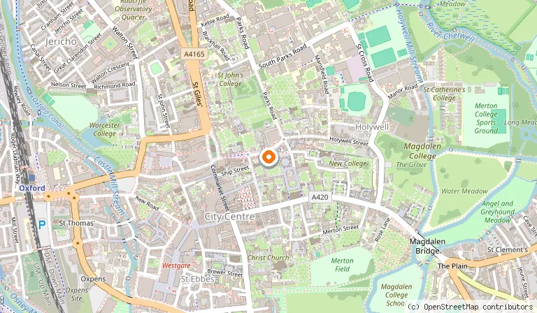 Map showing the location of History of Science Museum in Oxford