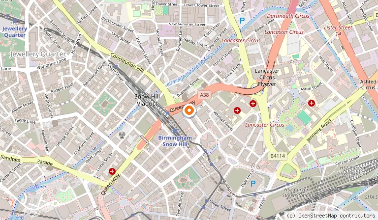 Map showing the location of Holiday Inn Express Birmingham - Snow Hill by IHG in Birmingham