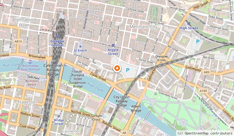 Map showing the location of Holiday Inn Express Glasgow City Riverside by IHG in Glasgow