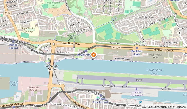 Map showing the location of Holiday Inn Express London - ExCel in London