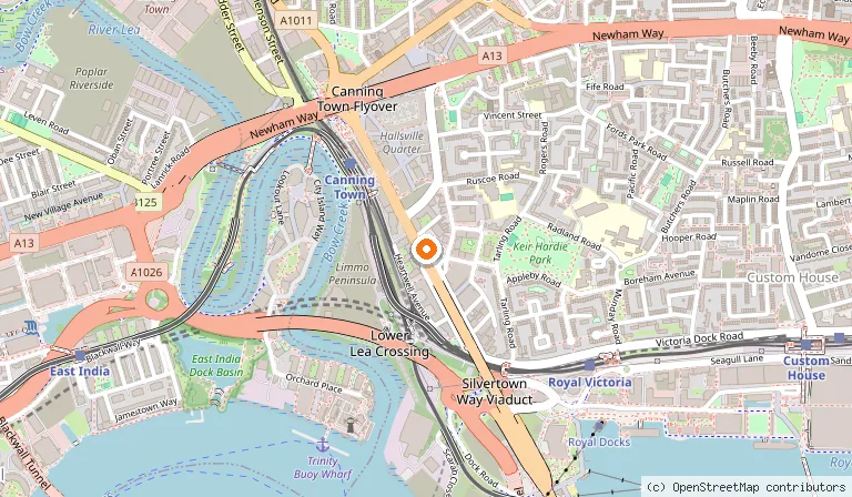 Map showing the location of Holiday Inn Express London-Royal Docks, Docklands by IHG in London