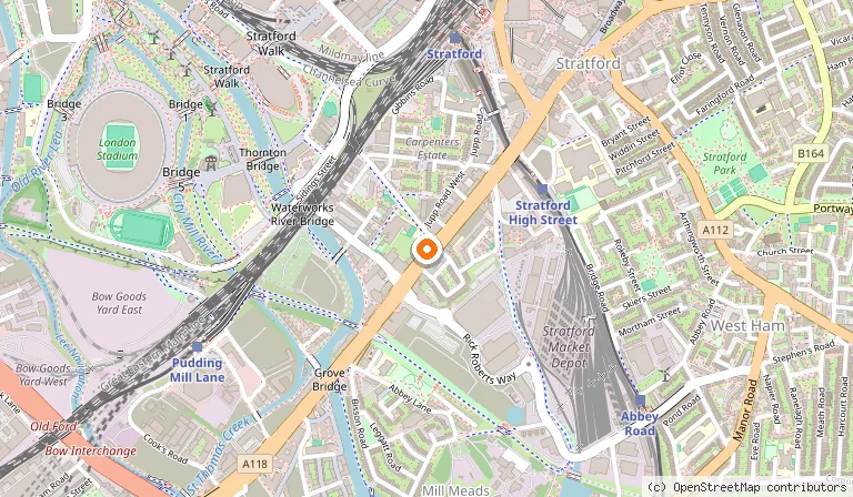 Map showing the location of Holiday Inn Express London Stratford in London