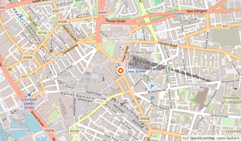 Map showing the location of Holiday Inn Liverpool City Centre by IHG in Liverpool