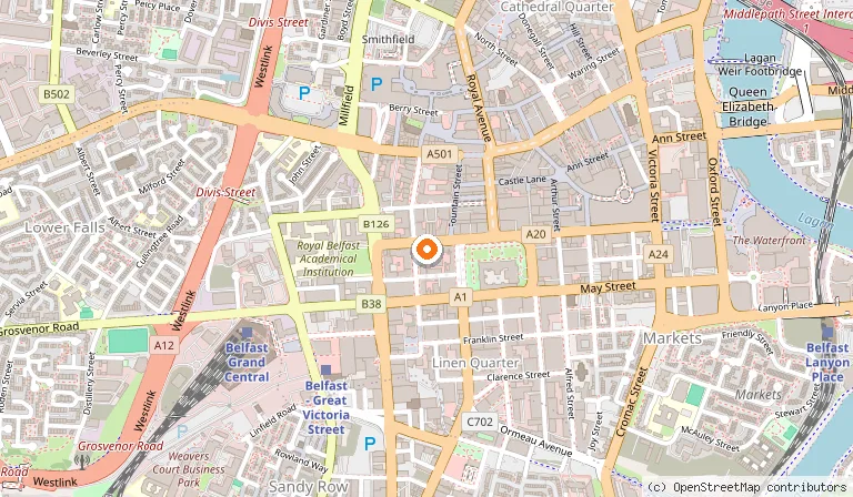 Map showing the location of Home Restaurant in Belfast