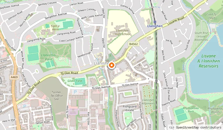 Map showing the location of Honeybee House Tearoom in Cardiff