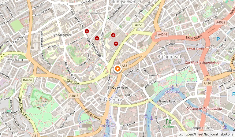 Map showing the location of Hotel du Vin & Bistro Bristol in Bristol