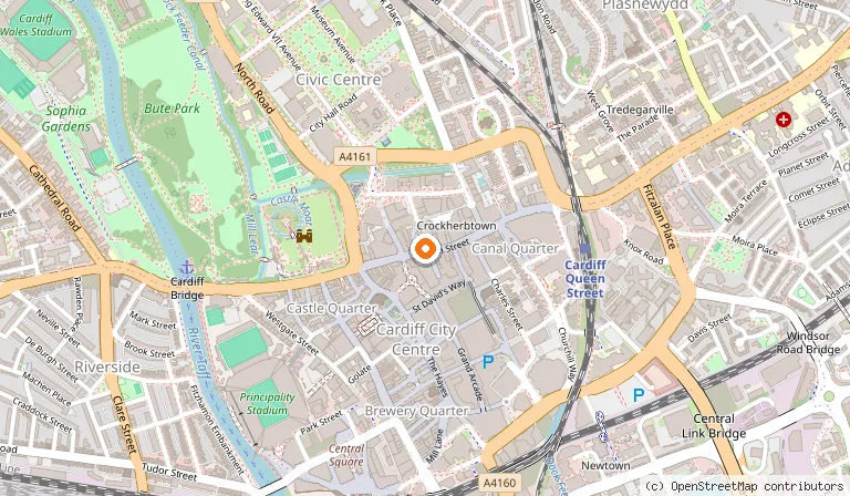 Map showing the location of Hotel Indigo Cardiff, an IHG Hotel in Cardiff