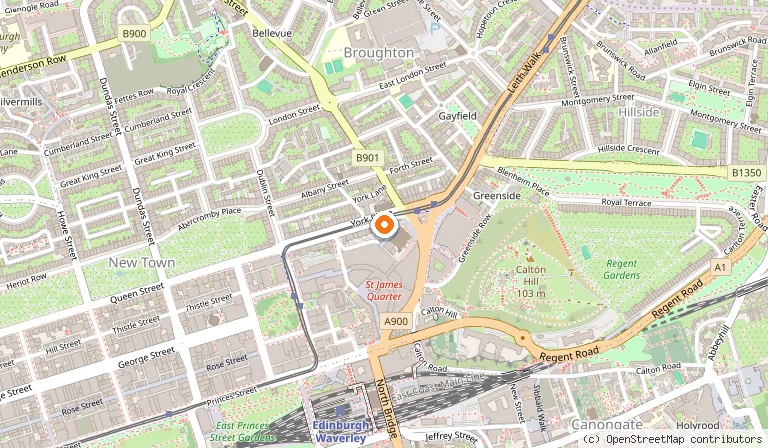 Map showing the location of Hotel Indigo Edinburgh, an IHG Hotel in Edinburgh