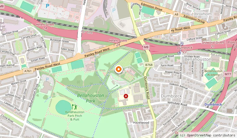 Map showing the location of House for an Art Lover in Glasgow