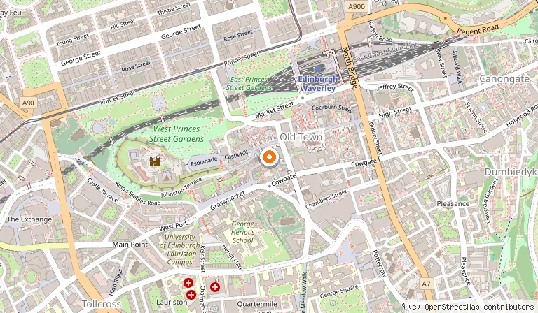 Map showing the location of Howies Victoria Street in Edinburgh