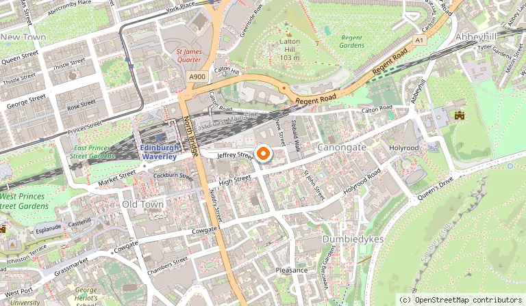 Map showing the location of hub by Premier Inn Edinburgh Royal Mile hotel in Edinburgh