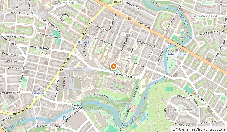 Map showing the location of Hunterian Art Gallery in Glasgow