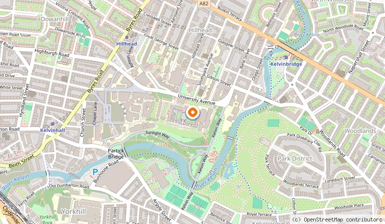 Map showing the location of Hunterian Museum in Glasgow