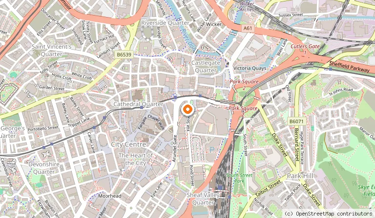 Map showing the location of Hygge Coffee shop in Sheffield