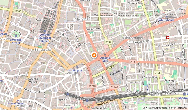 Map showing the location of ibis London City - Shoreditch in London