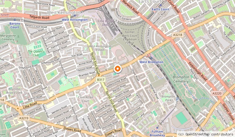 Map showing the location of ibis London Earls Court in London