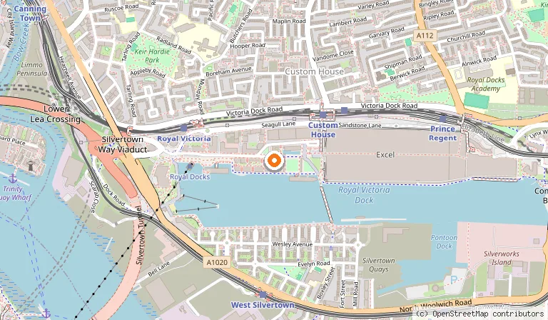 Map showing the location of ibis London Excel Docklands in London