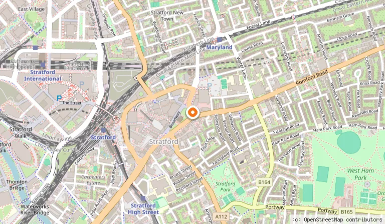 Map showing the location of ibis London Stratford in London