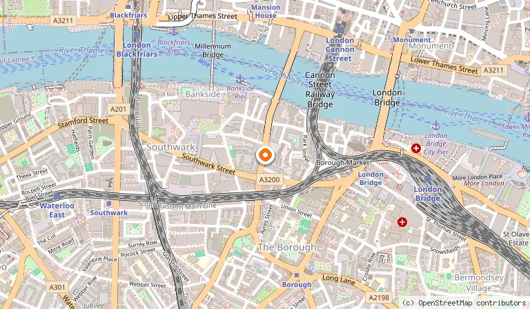 Map showing the location of ibis Styles London Southwark - near Borough Market in London