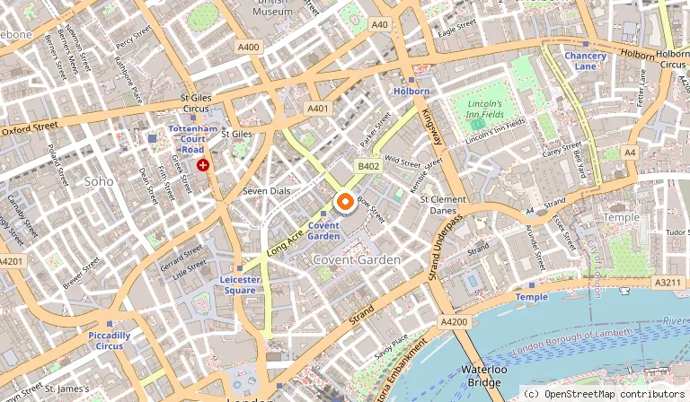 Map showing the location of Inamo Covent Garden in London