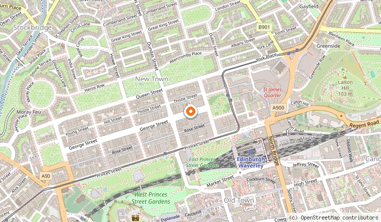 Map showing the location of InterContinental Edinburgh The George by IHG in Edinburgh